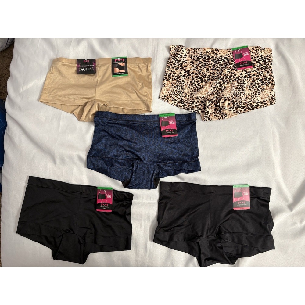 NEW Maidenform Dream Collection Boyshort 40774 Multicolored Women's Large 5 Pair